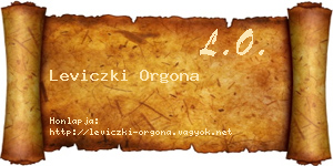 Leviczki Orgona névjegykártya
